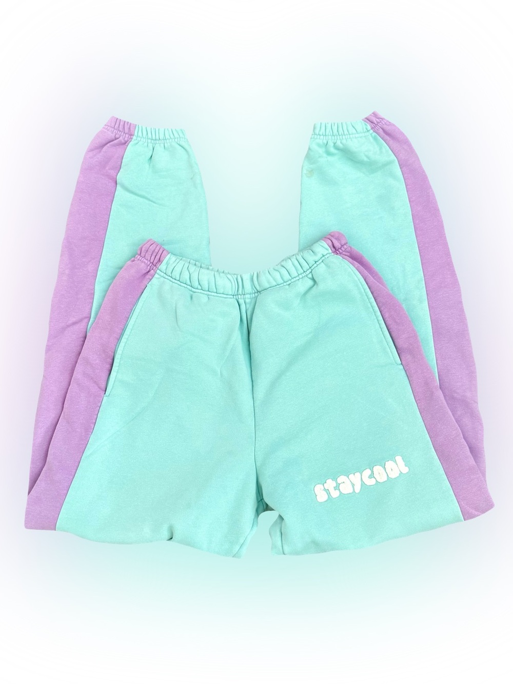 STAY COOL NYC TEAL AND LAVENDER CLASSIC SWEATPANTS // SIZE MEDIUM 🩵